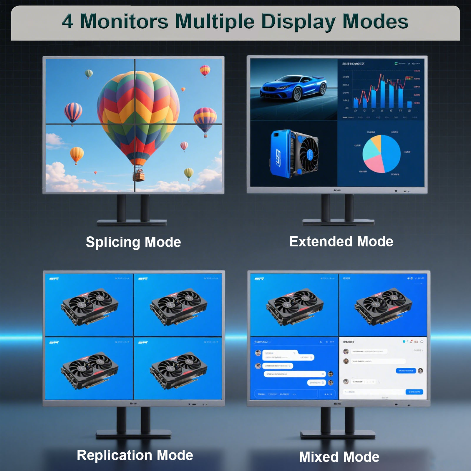 بطاقة رسومات SRhonyra GeForce  - مراجعة 4 Hdmi Multi Monitor Video Card 4K وسعره