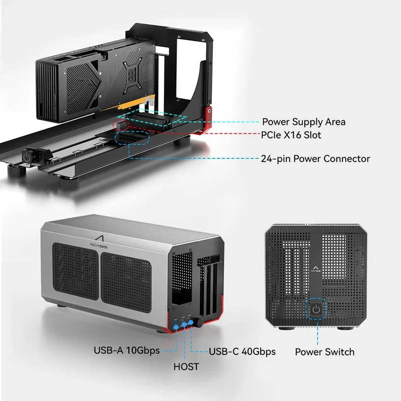 علبة Acasis eGPU بسرعة 40 جيجا - مراجعة Thunderbolt 4 External Gpu Enclosure وسعره